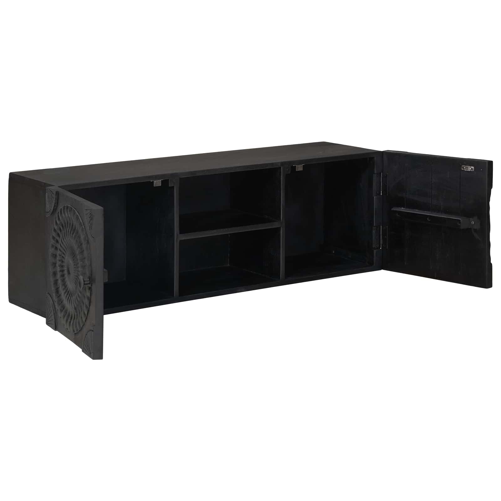 Ντουλάπι TV με ράφι με αποθήκευση Μαύρο 105 x 30 x 35 εκ - Pakobazaar