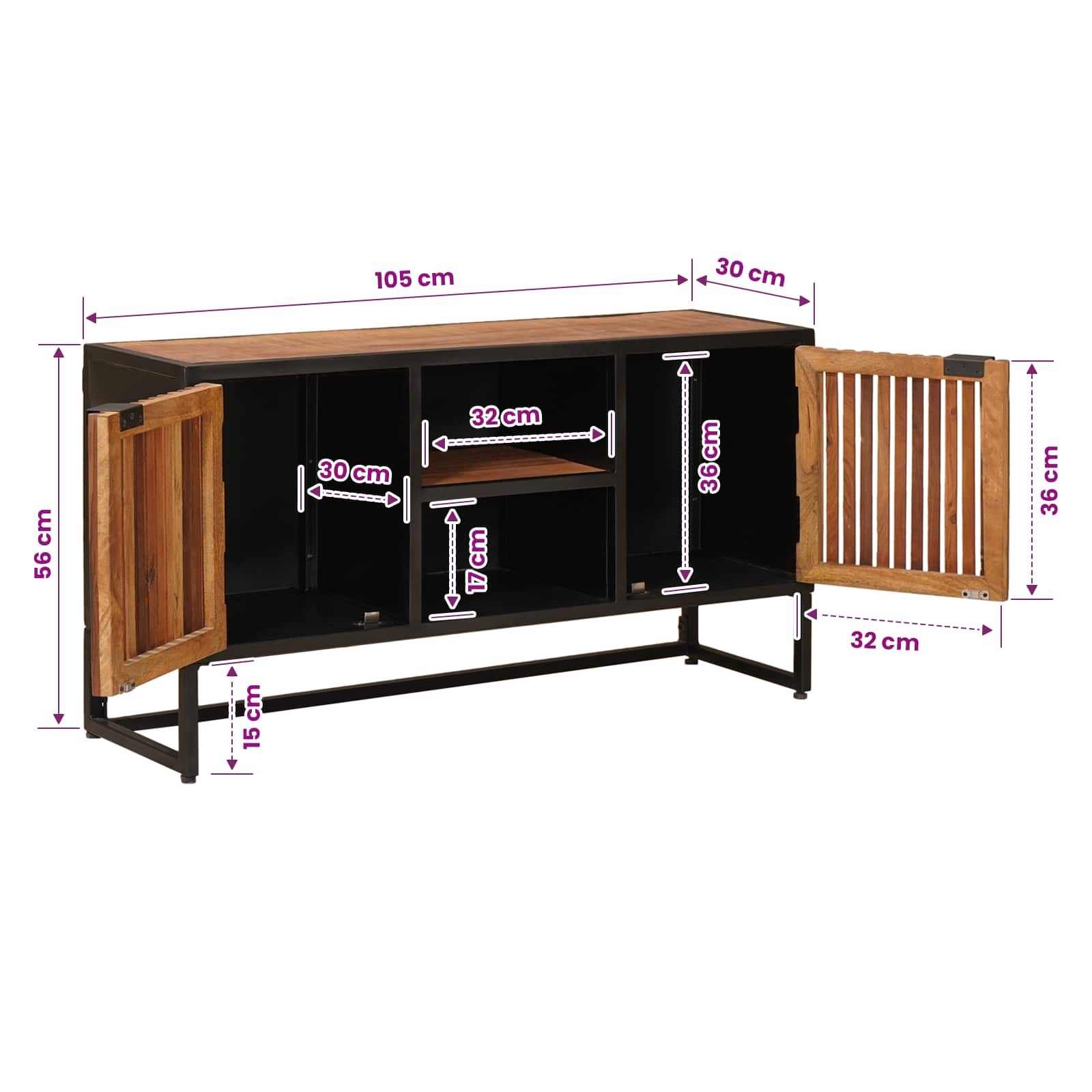 Πλαϊνό γραφείο 105 x 30 x 55 εκ