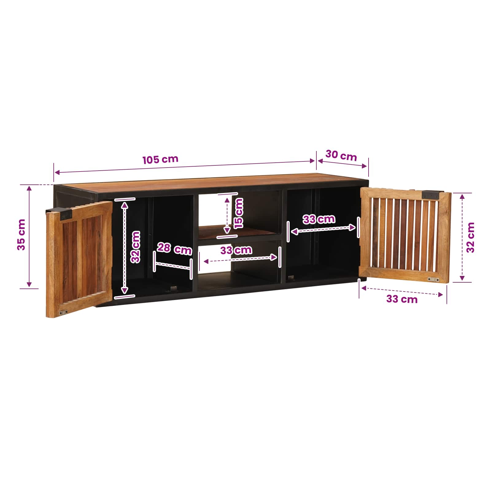 Ντουλάπι TV με ράφι με αποθήκευση 105 x 30 x 35 εκ - Pakobazaar