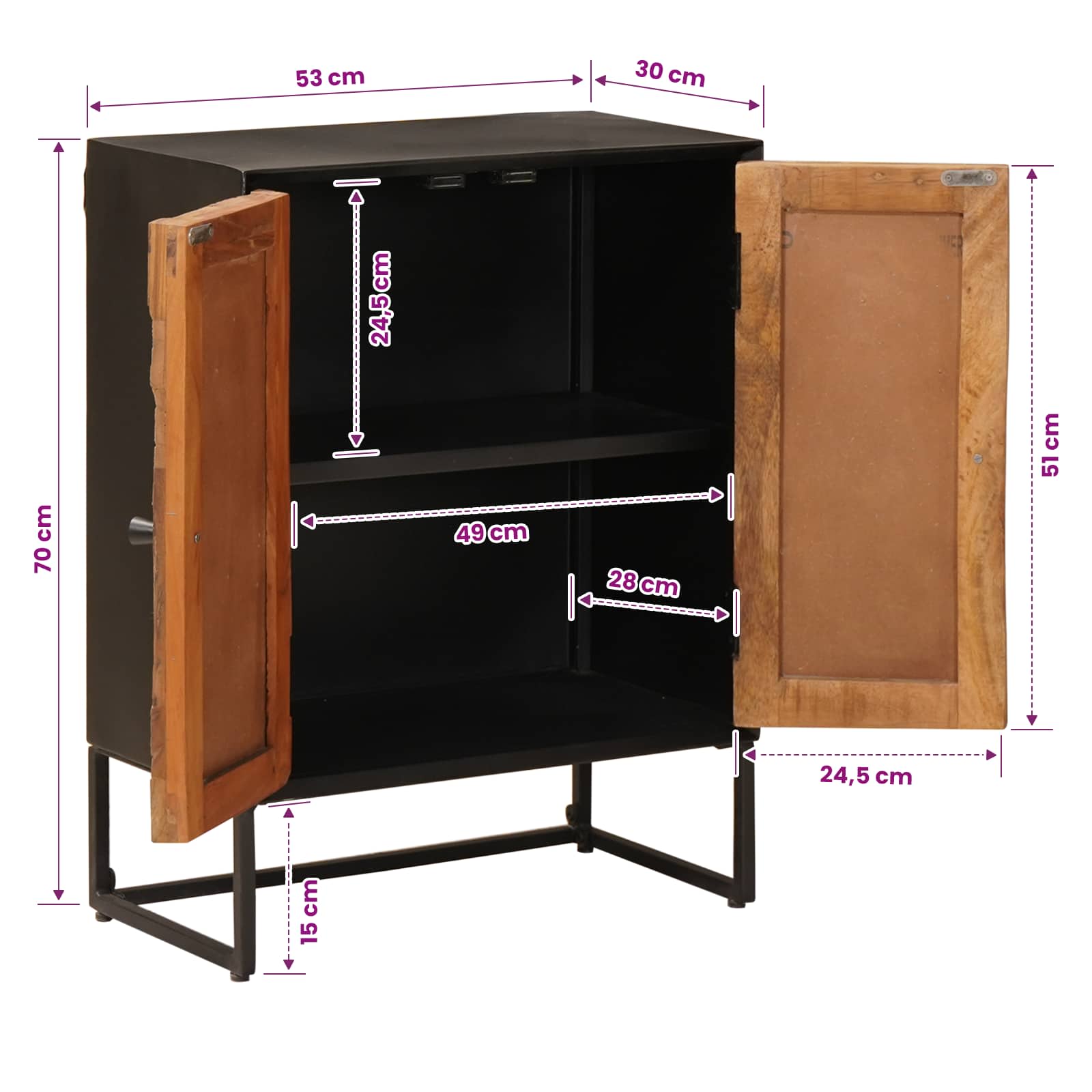 Πλαϊνό γραφείο 53 x 30 x 70 εκ - Pakobazaar