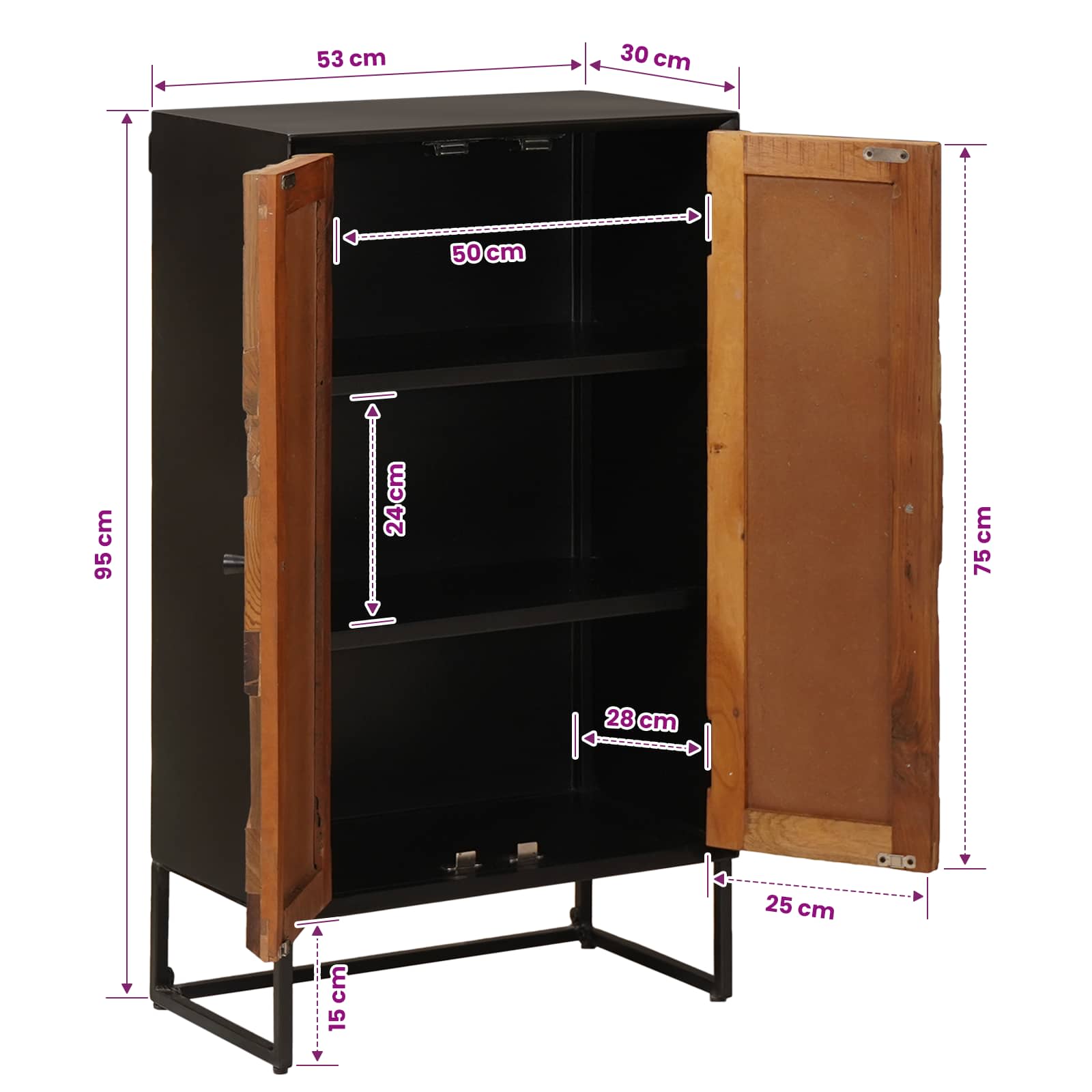 Highboard 53 x 30 x 95 εκ.