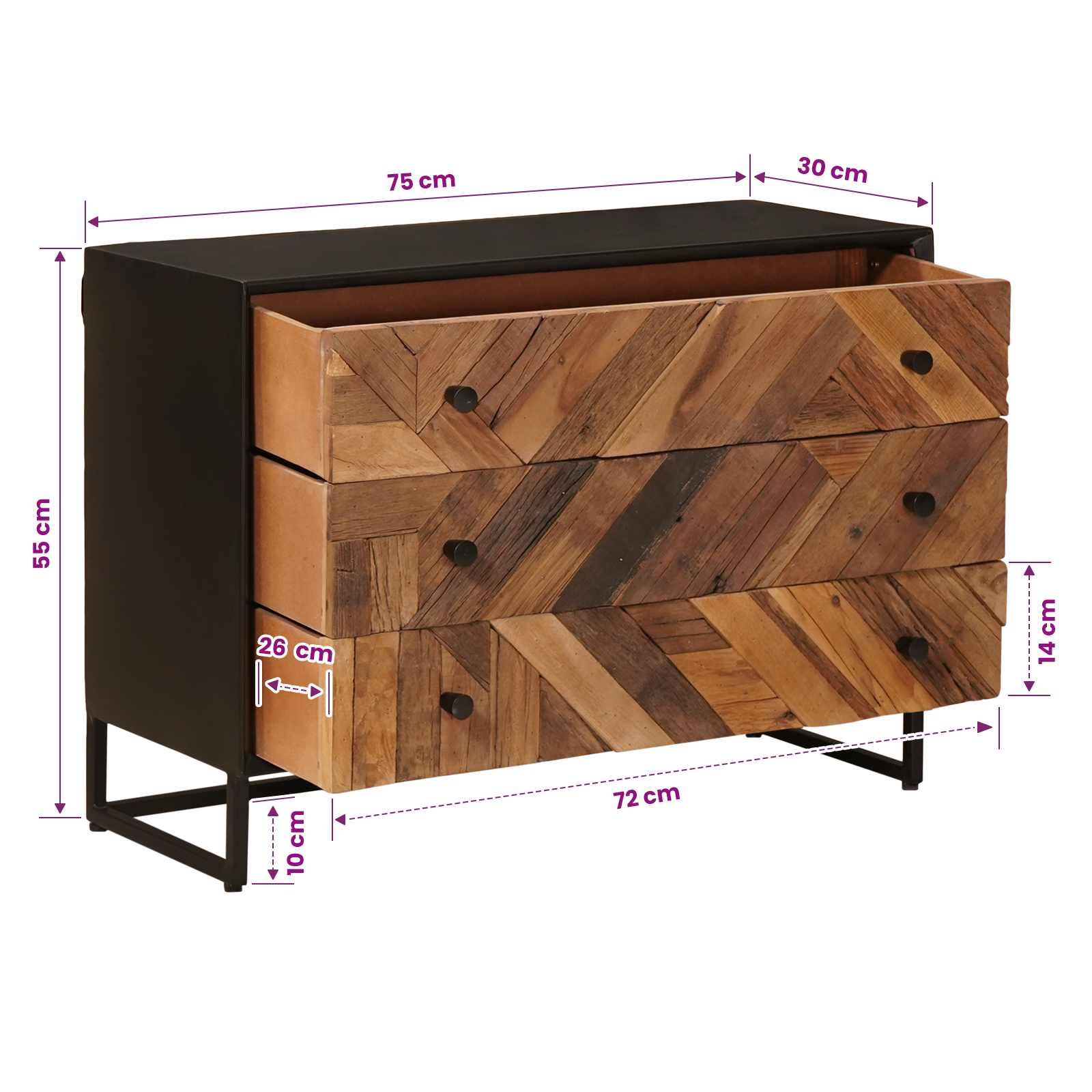 Ντουλάπι με Συρτάρια με συρτάρι 75 x 30 x 54 εκ