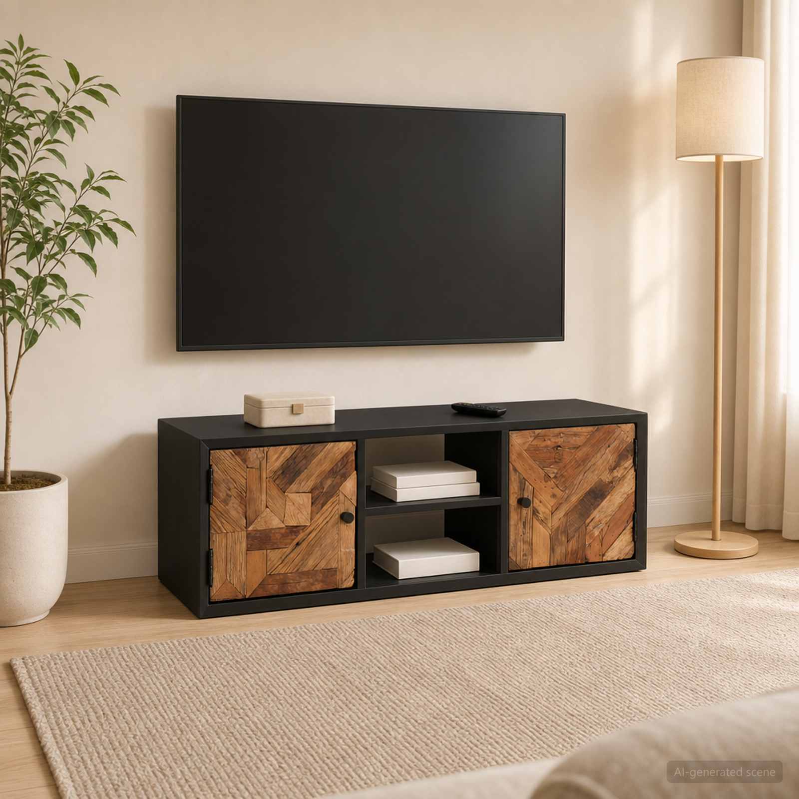 Ντουλάπι TV με ράφι με αποθήκευση με πόρτα 105 x 30 x 35 εκ
