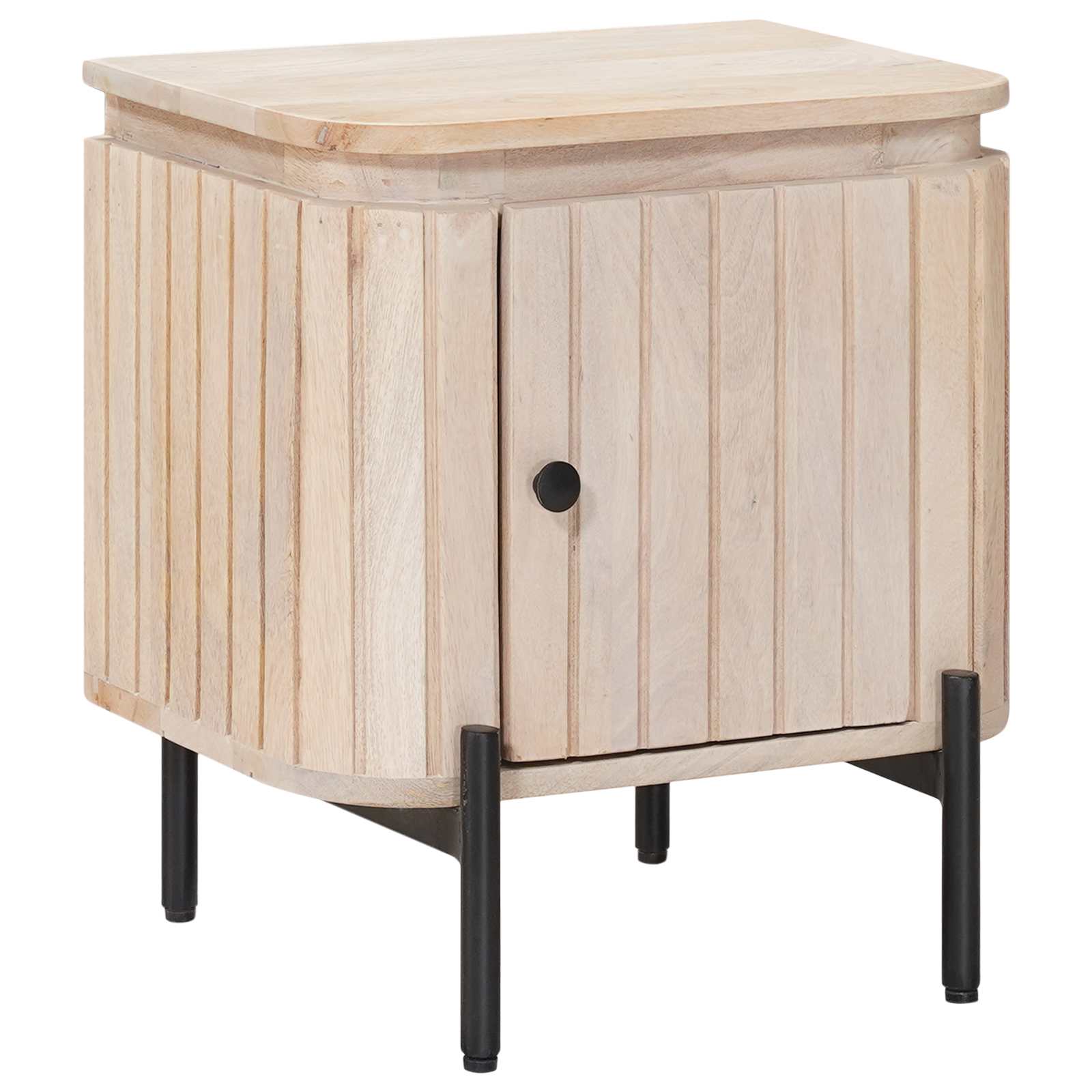Χειροποίητο Κομοδίνο Λευκό 40 x 30 x 45 cm Στερεό ξύλο μάνγκο - Pakobazaar