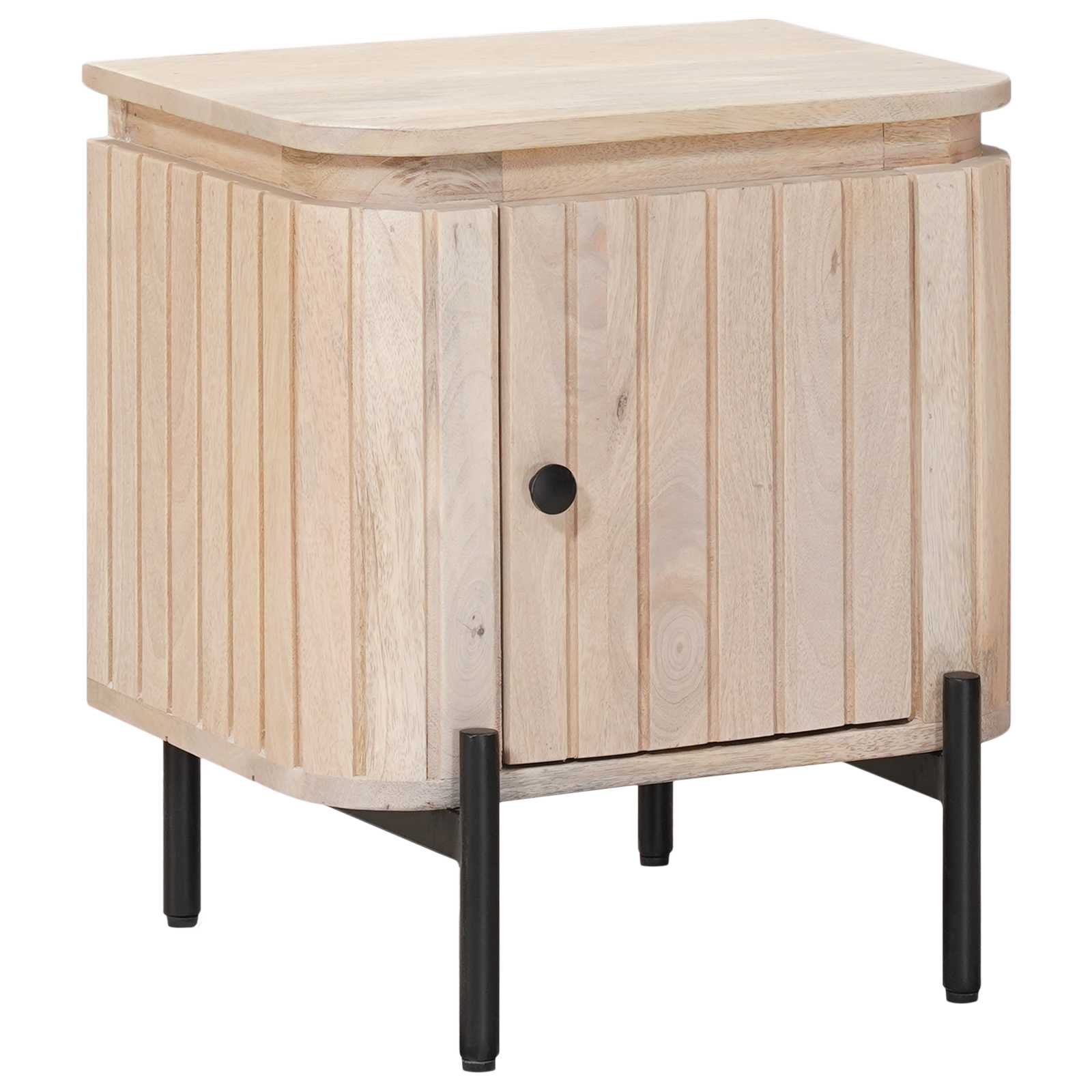Χειροποίητο Κομοδίνο Λευκό 40 x 30 x 45 cm Στερεό ξύλο μάνγκο - Pakobazaar