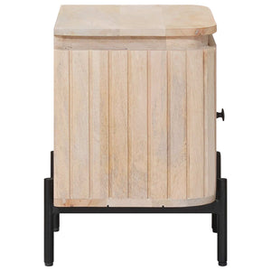 Χειροποίητο Κομοδίνο Λευκό 40 x 30 x 45 cm Στερεό ξύλο μάνγκο - Pakobazaar