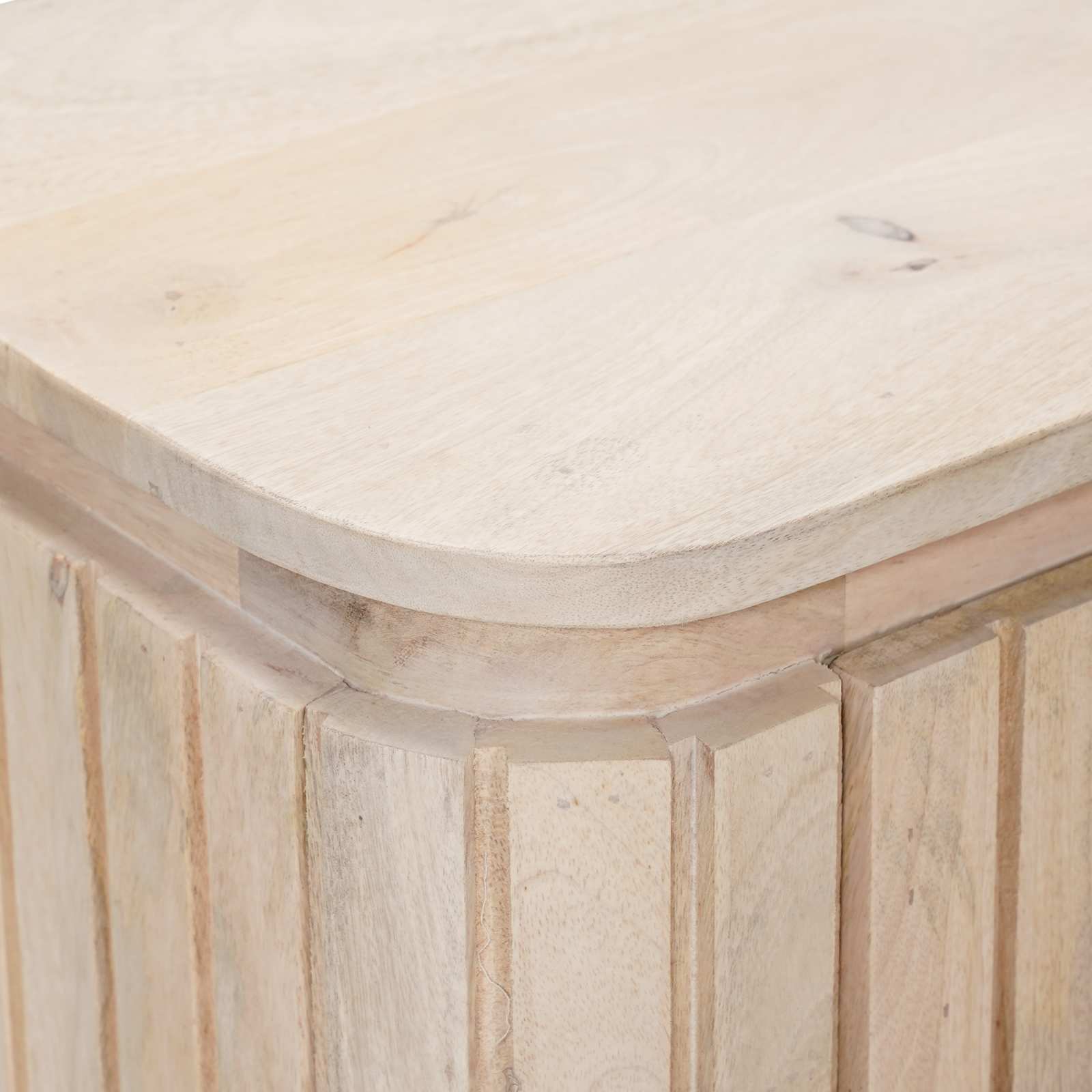 Χειροποίητο Κομοδίνο Λευκό 40 x 30 x 60 cm Στερεό ξύλο μάνγκο - Pakobazaar