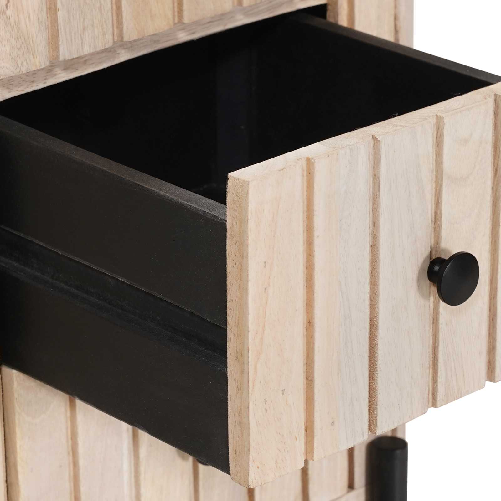 Χειροποίητο Κομοδίνο Λευκό 40 x 30 x 60 cm Στερεό ξύλο μάνγκο - Pakobazaar