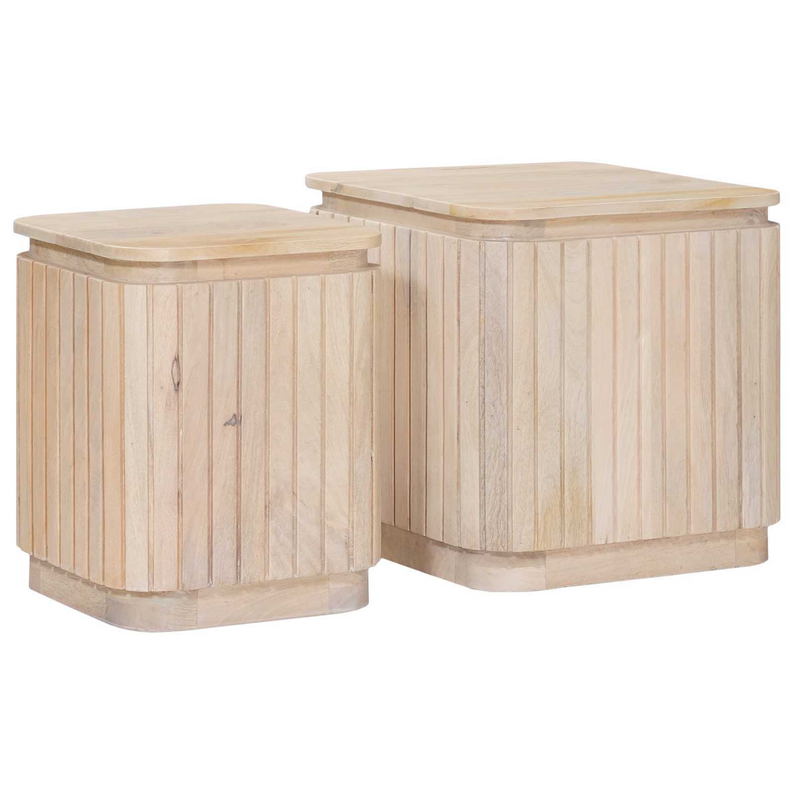 Χειροποίητο Σετ Τραπεζιών 2 pcs Λευκό 45 x 45 x 45 cm - Pakobazaar