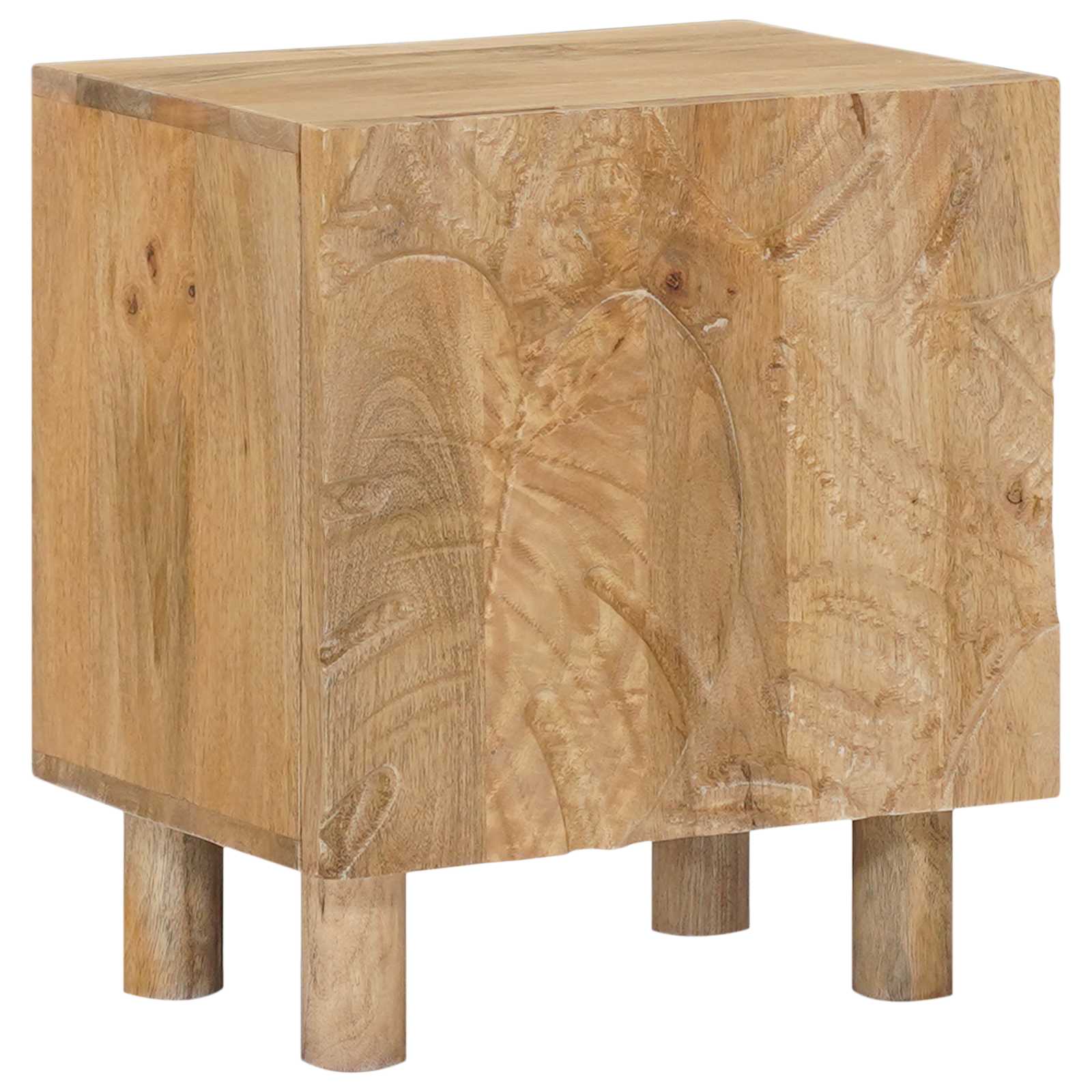 Χειροποίητο Κομοδίνο Καφέ Τίκ 40 x 30 x 45 cm - Pakobazaar