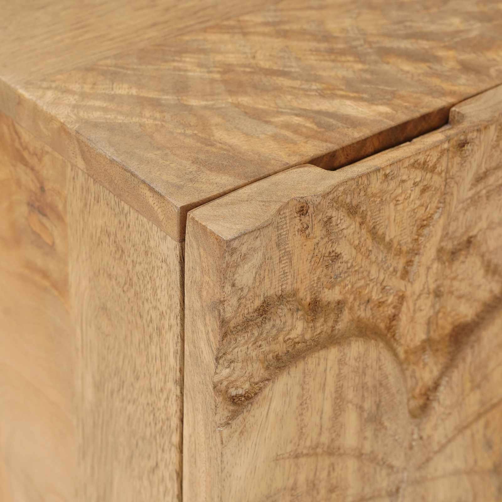 Χειροποίητο Κομοδίνο Καφέ Τίκ 40x30x40 εκ Στερεό ξύλο μάνγκο - Pakobazaar
