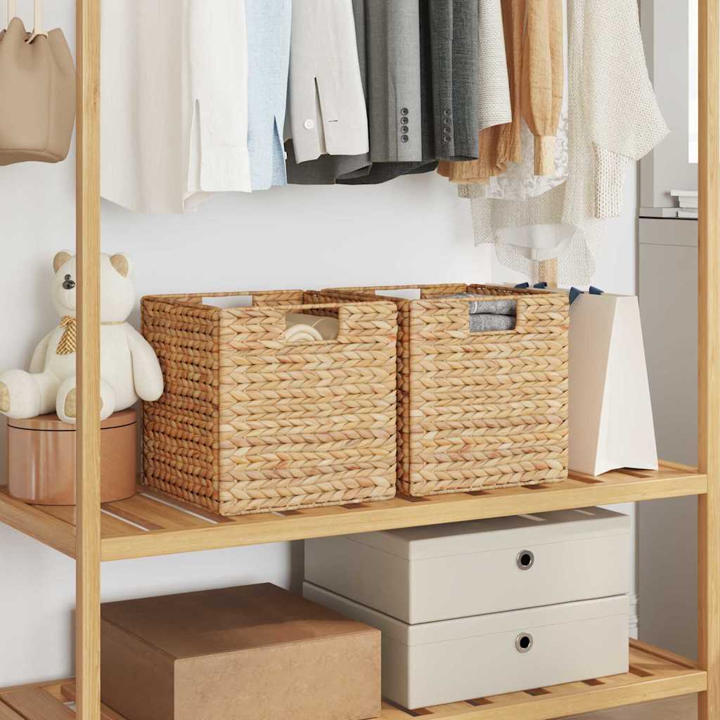 Καλάθια Αποθήκευσης 2 pcs Φυσικό 28 x 28 x 28 εκ Υάκινθος νερού - Pakobazaar