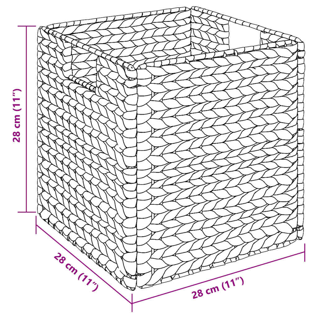 Καλάθια Αποθήκευσης 2 pcs Φυσικό 28 x 28 x 28 εκ Υάκινθος νερού - Pakobazaar