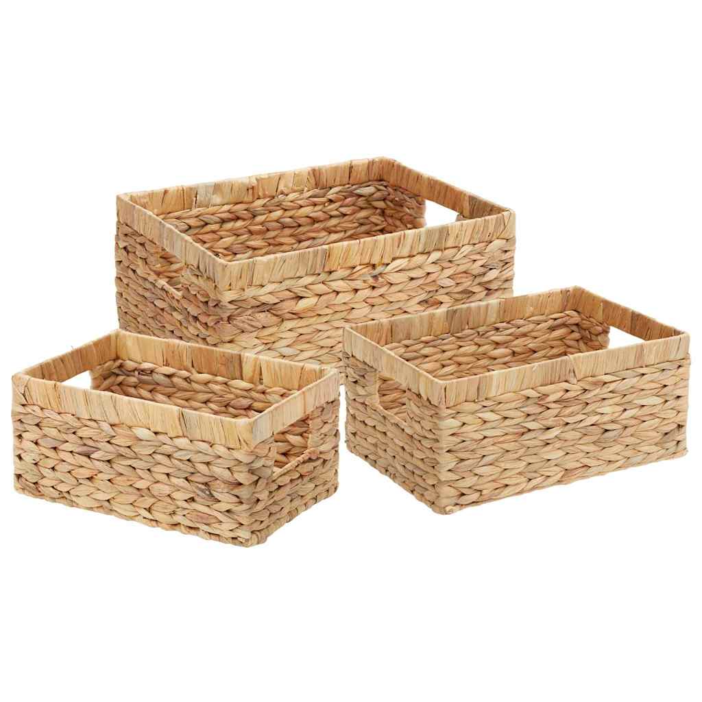 Καλάθια Αποθήκευσης 3 pcs Φυσικό 40 x 30 x 18 εκ Υάκινθος νερού - Pakobazaar