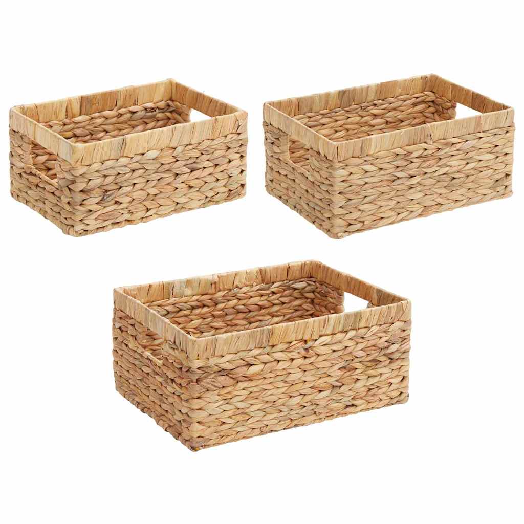 Καλάθια Αποθήκευσης 3 pcs Φυσικό 40 x 30 x 18 εκ Υάκινθος νερού - Pakobazaar