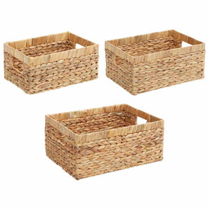 Καλάθια Αποθήκευσης 3 pcs Φυσικό 40 x 30 x 18 εκ Υάκινθος νερού - Pakobazaar
