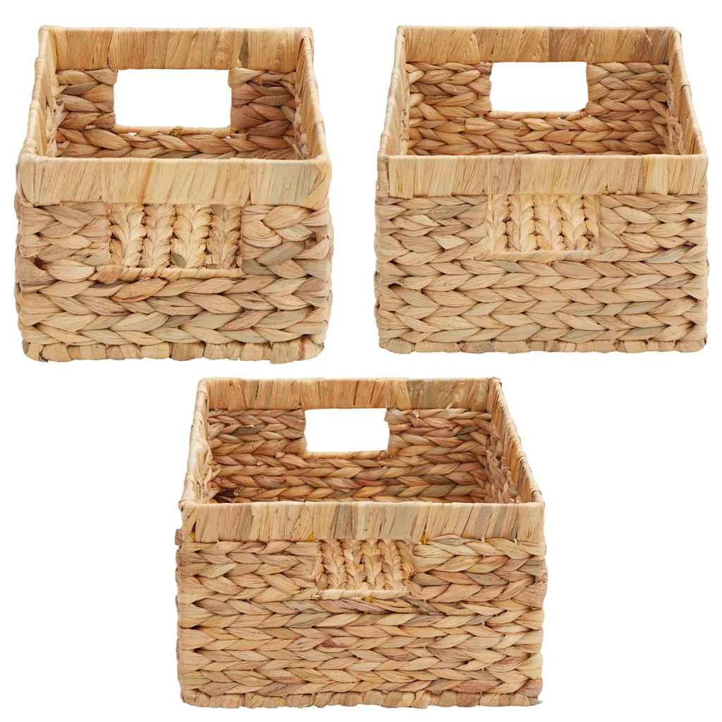 Καλάθια Αποθήκευσης 3 pcs Φυσικό 40 x 30 x 18 εκ Υάκινθος νερού - Pakobazaar