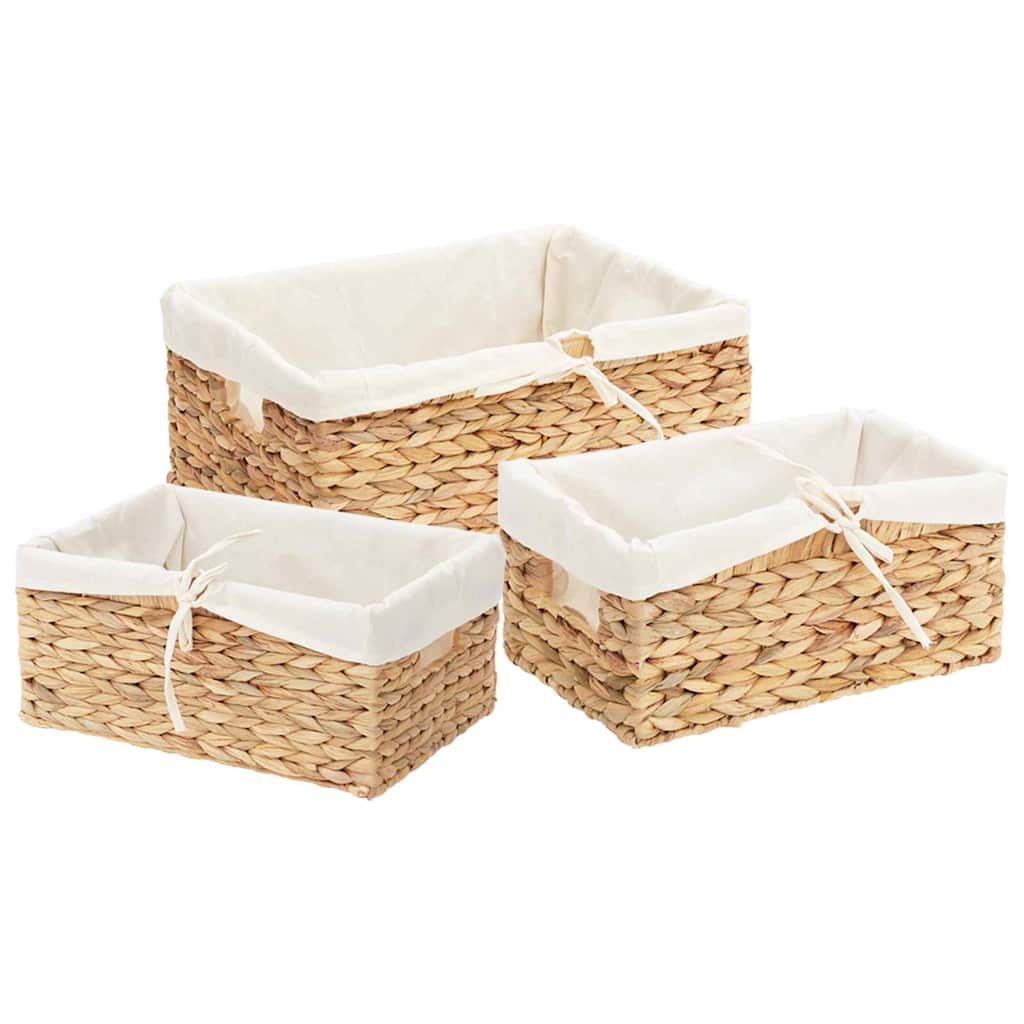 Καλάθια Αποθήκευσης 3 pcs Φυσικό 40 x 30 x 18 εκ Υάκινθος νερού - Pakobazaar