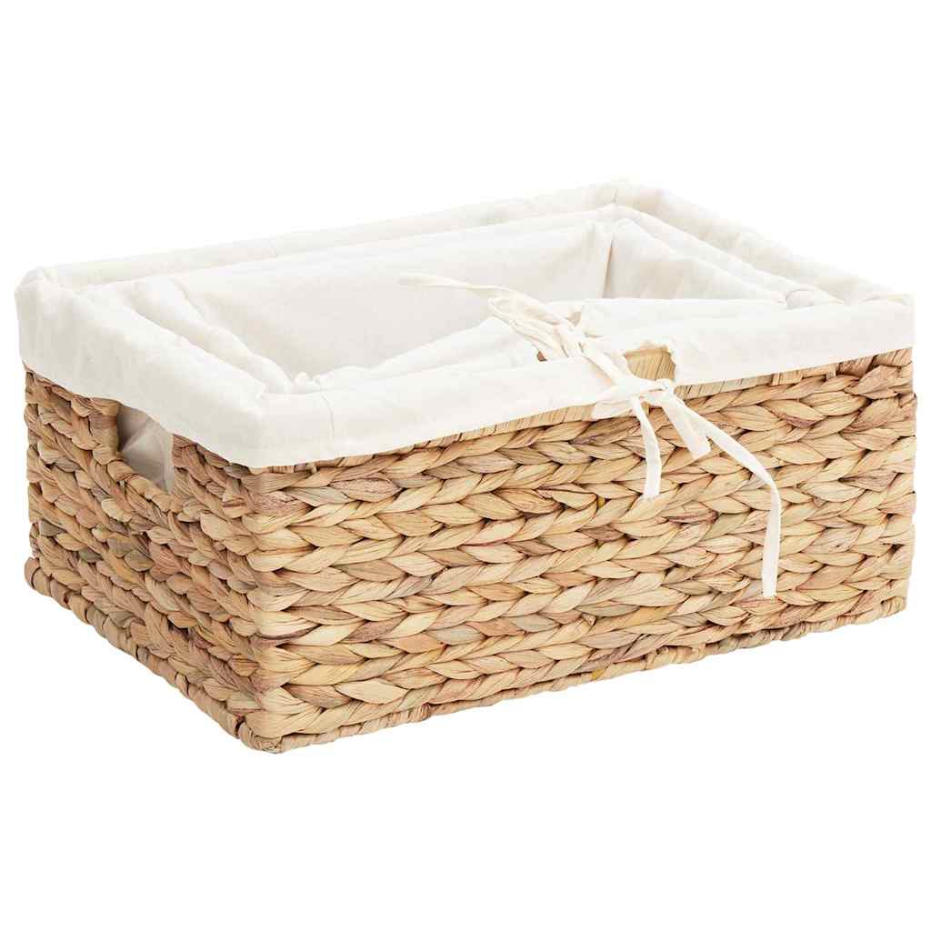 Καλάθια Αποθήκευσης 3 pcs Φυσικό 40 x 30 x 18 εκ Υάκινθος νερού - Pakobazaar