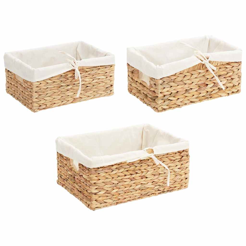 Καλάθια Αποθήκευσης 3 pcs Φυσικό 40 x 30 x 18 εκ Υάκινθος νερού - Pakobazaar