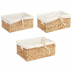 Καλάθια Αποθήκευσης 3 pcs Φυσικό 40 x 30 x 18 εκ Υάκινθος νερού - Pakobazaar