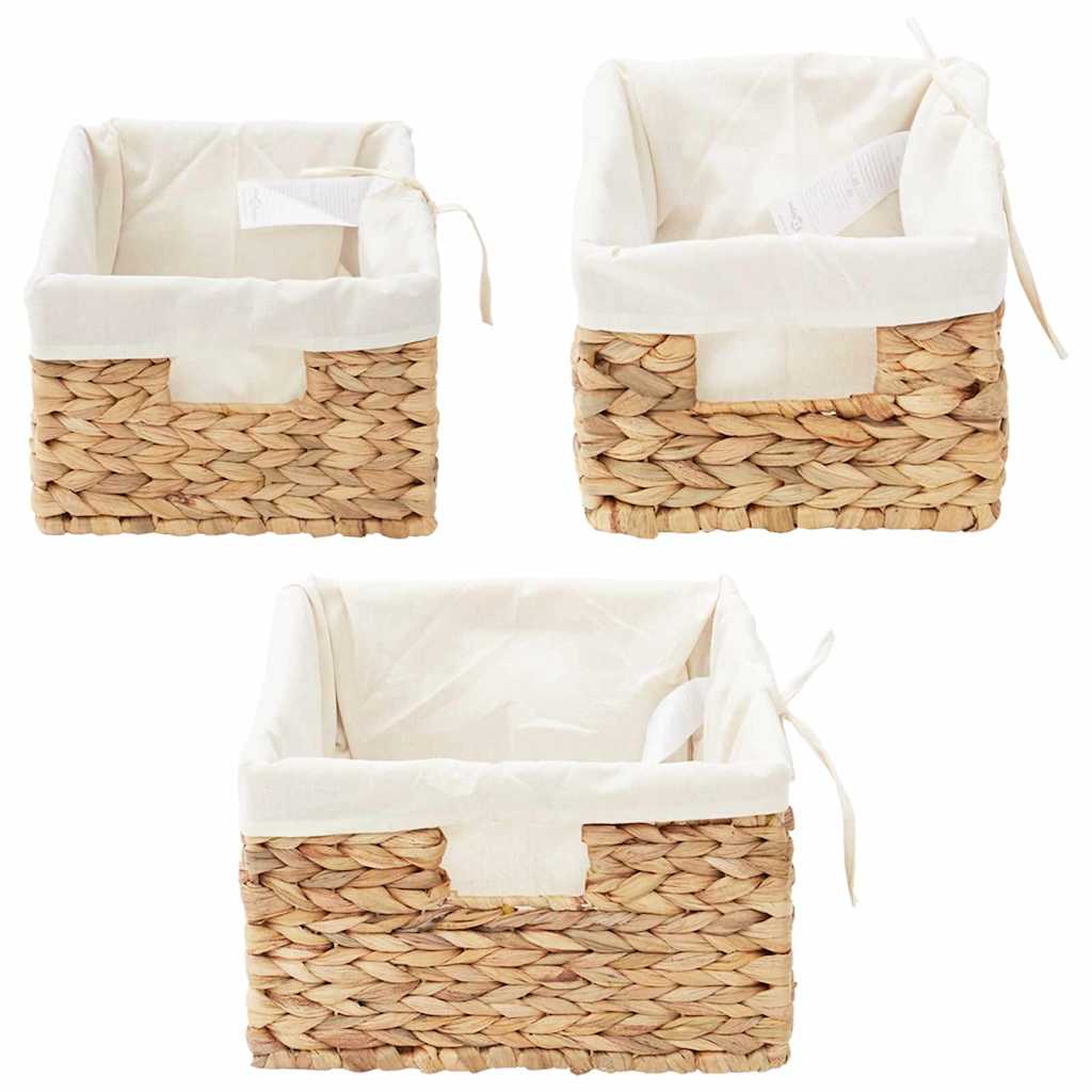Καλάθια Αποθήκευσης 3 pcs Φυσικό 40 x 30 x 18 εκ Υάκινθος νερού - Pakobazaar