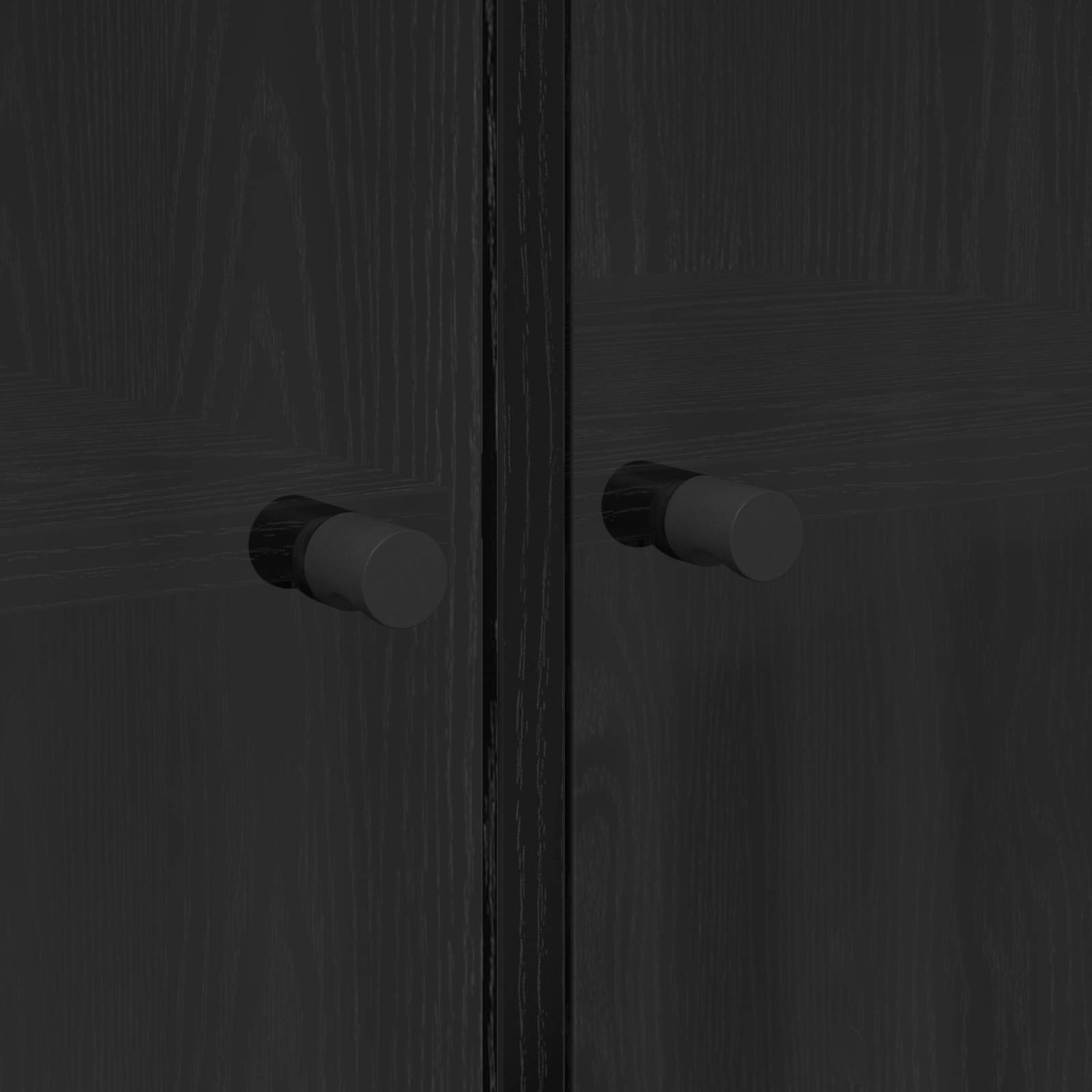 Highboard Μαύρη Οξυά 68 x 37 x 142 εκ Επεξεργασμένο ξύλο - Pakobazaar