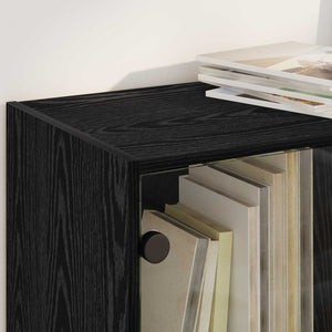 Highboard Μαύρη Οξυά 68 x 37 x 142 εκ Επεξεργασμένο ξύλο - Pakobazaar
