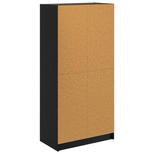 Highboard Μαύρη Οξυά 68 x 37 x 142 εκ Επεξεργασμένο ξύλο - Pakobazaar