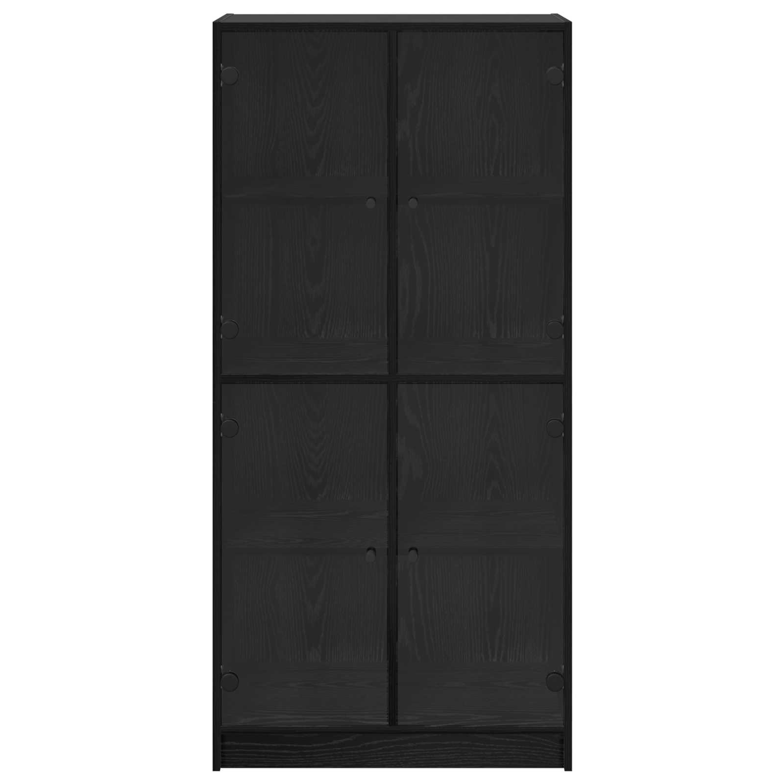 Highboard Μαύρη Οξυά 68 x 37 x 142 εκ Επεξεργασμένο ξύλο - Pakobazaar