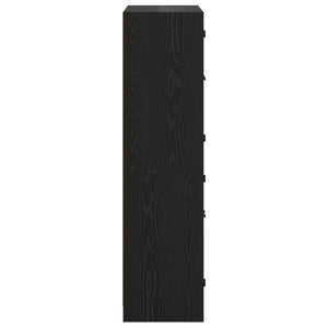 Highboard Μαύρη Οξυά 68 x 37 x 142 εκ Επεξεργασμένο ξύλο - Pakobazaar