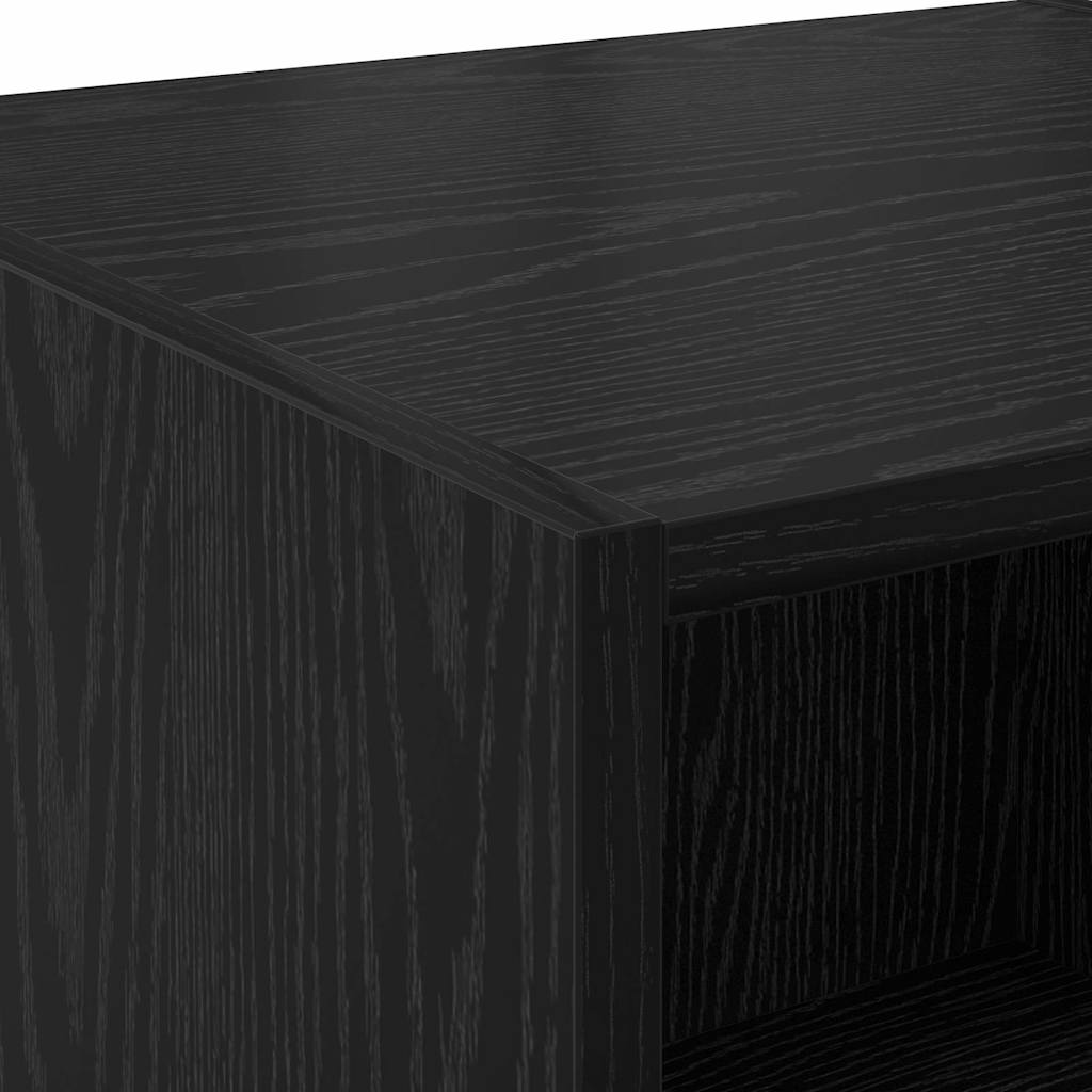 Highboard Μαύρη Οξυά 80 x 42,5 x 185 εκ Επεξεργασμένο ξύλο