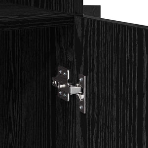 Highboard Μαύρη Οξυά 80 x 42,5 x 185 εκ Επεξεργασμένο Ξύλο