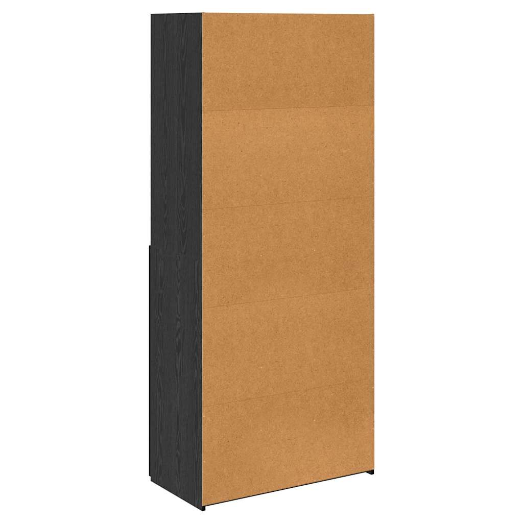 Highboard Μαύρη Οξυά 80 x 42,5 x 185 εκ Επεξεργασμένο ξύλο