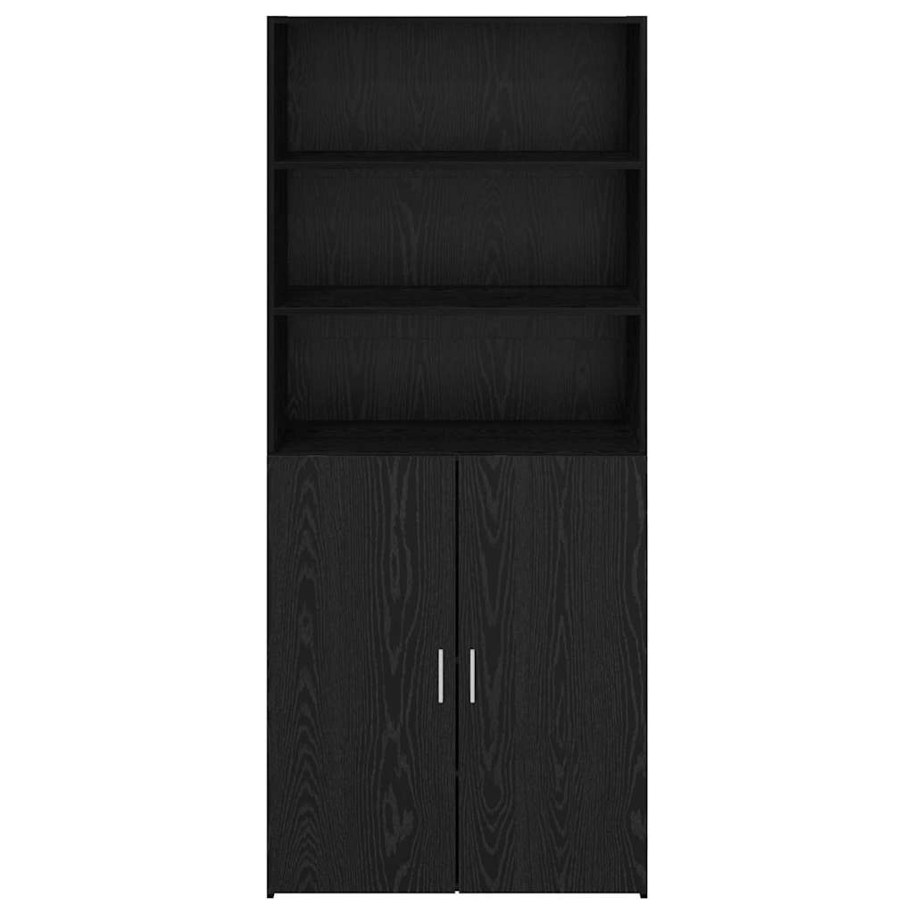 Highboard Μαύρη Οξυά 80 x 42,5 x 185 εκ Επεξεργασμένο ξύλο
