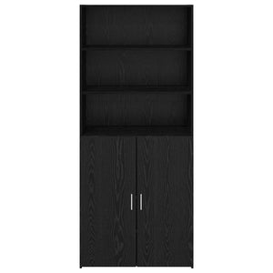 Highboard Μαύρη Οξυά 80 x 42,5 x 185 εκ Επεξεργασμένο Ξύλο