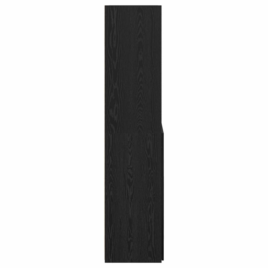 Highboard Μαύρη Οξυά 80 x 42,5 x 185 εκ Επεξεργασμένο ξύλο