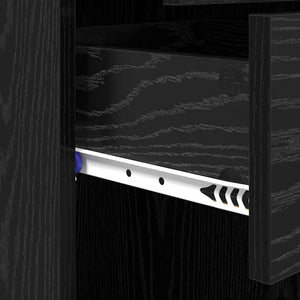 Highboard Μαύρη Οξυά 40 x 42,5 x 185 εκ. Επεξεργασμένο Ξύλο