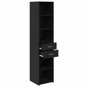 Highboard Μαύρη Οξυά 40 x 42,5 x 185 εκ. Επεξεργασμένο Ξύλο