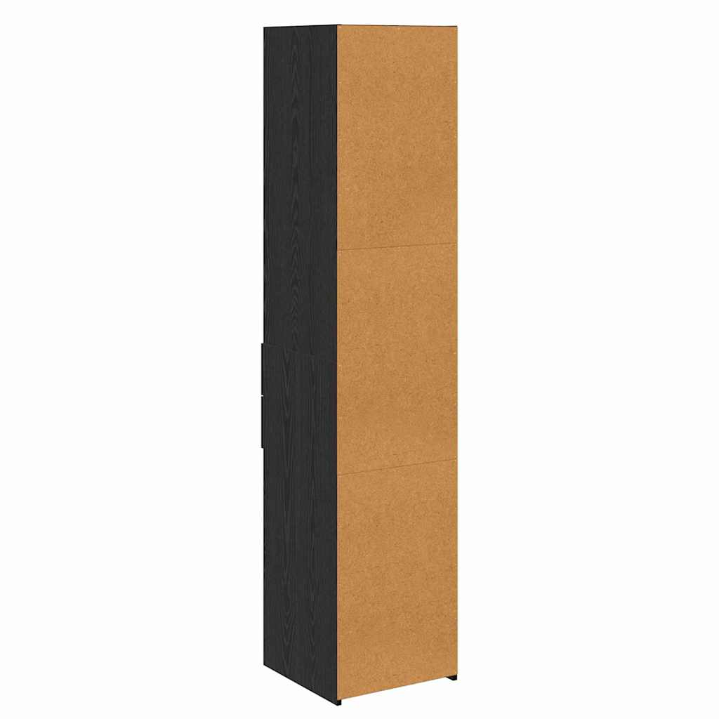 Highboard Μαύρη Οξυά 40 x 42,5 x 185 εκ. Επεξεργασμένο ξύλο
