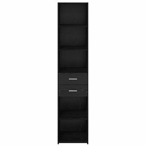 Highboard Μαύρη Οξυά 40 x 42,5 x 185 εκ. Επεξεργασμένο Ξύλο