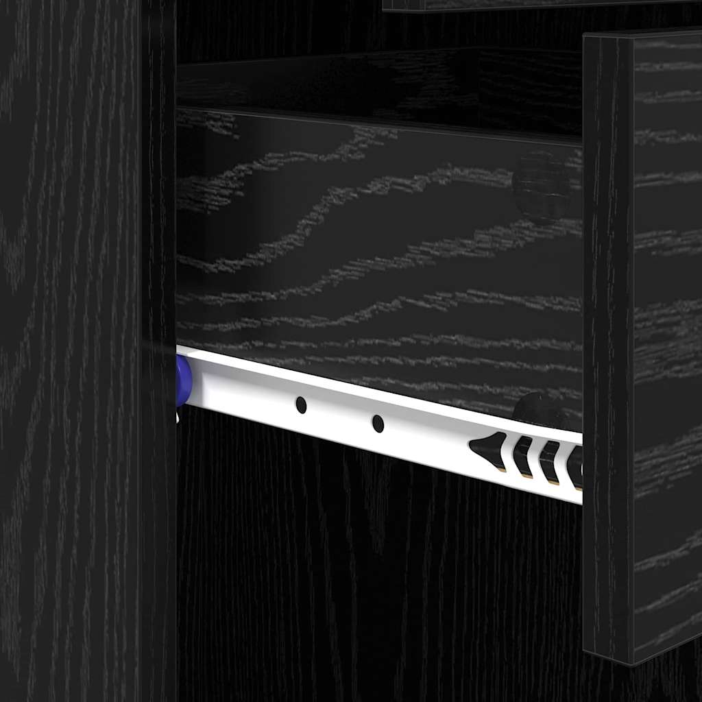 Highboard Μαύρη Οξυά 45 x 42,5 x 185 εκ. Επεξεργασμένο ξύλο