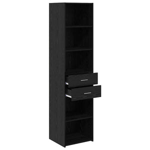 Highboard Μαύρη Οξυά 45 x 42,5 x 185 εκ. Επεξεργασμένο Ξύλο