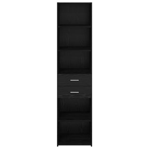 Highboard Μαύρη Οξυά 45 x 42,5 x 185 εκ. Επεξεργασμένο Ξύλο