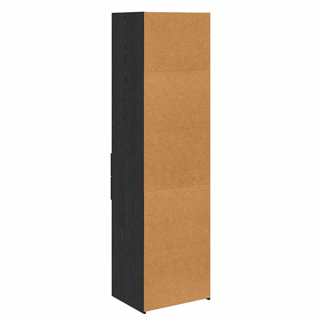 Highboard Μαύρη Οξυά 50 x 42,5 x 185 εκ. Επεξεργασμένο ξύλο