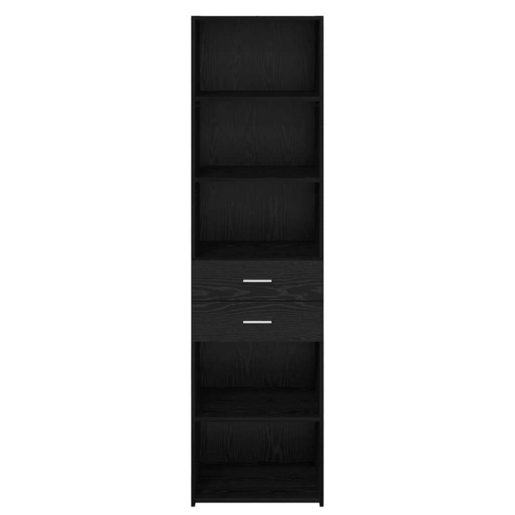 Highboard Μαύρη Οξυά 50 x 42,5 x 185 εκ. Επεξεργασμένο ξύλο