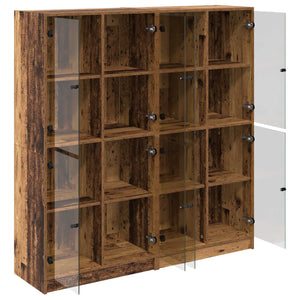 Highboard 2 pcs Παλιό Ξύλο 68 x 37 x 142 εκ Επεξεργασμένο ξύλο - Pakobazaar