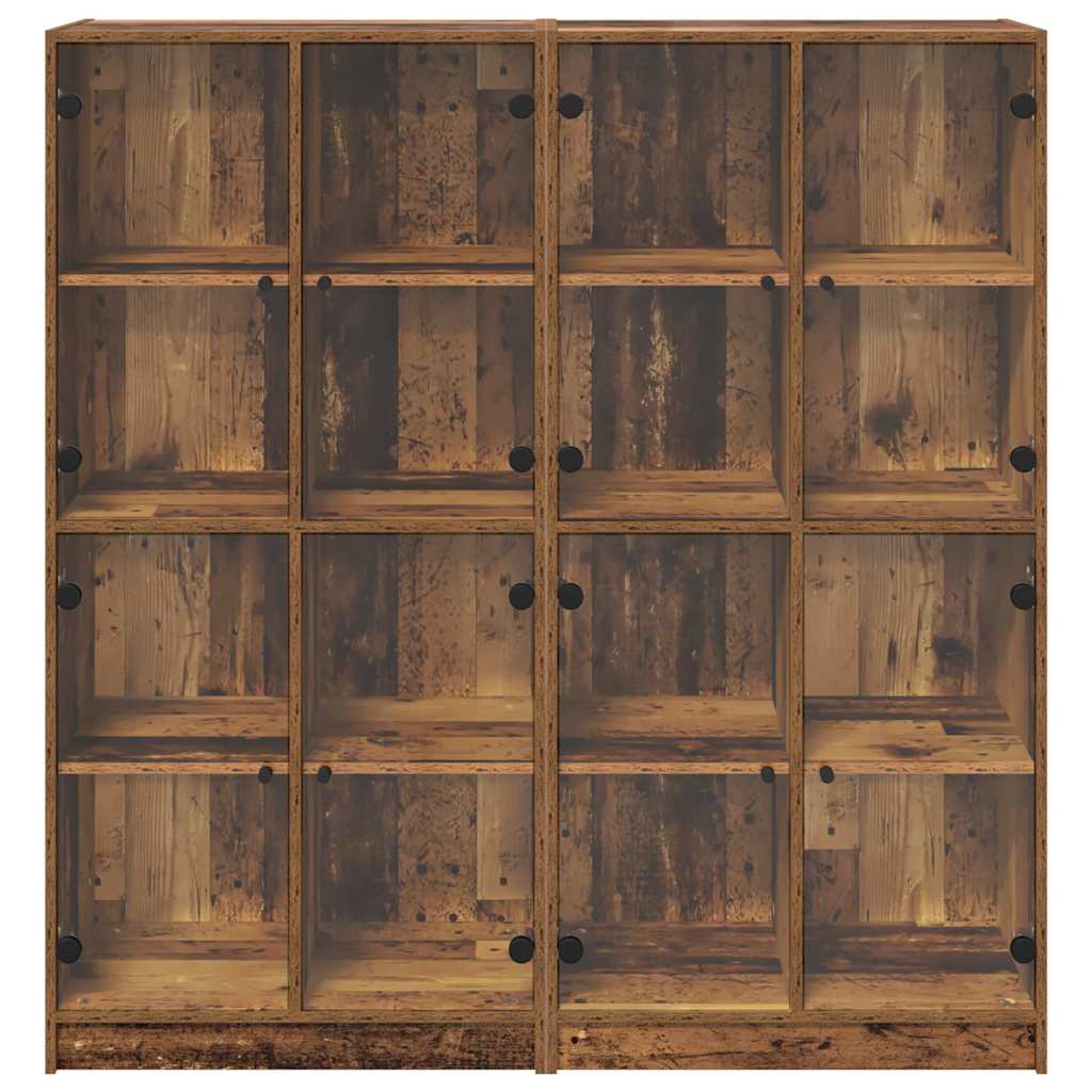 Highboard 2 pcs Παλιό Ξύλο 68 x 37 x 142 εκ Επεξεργασμένο ξύλο