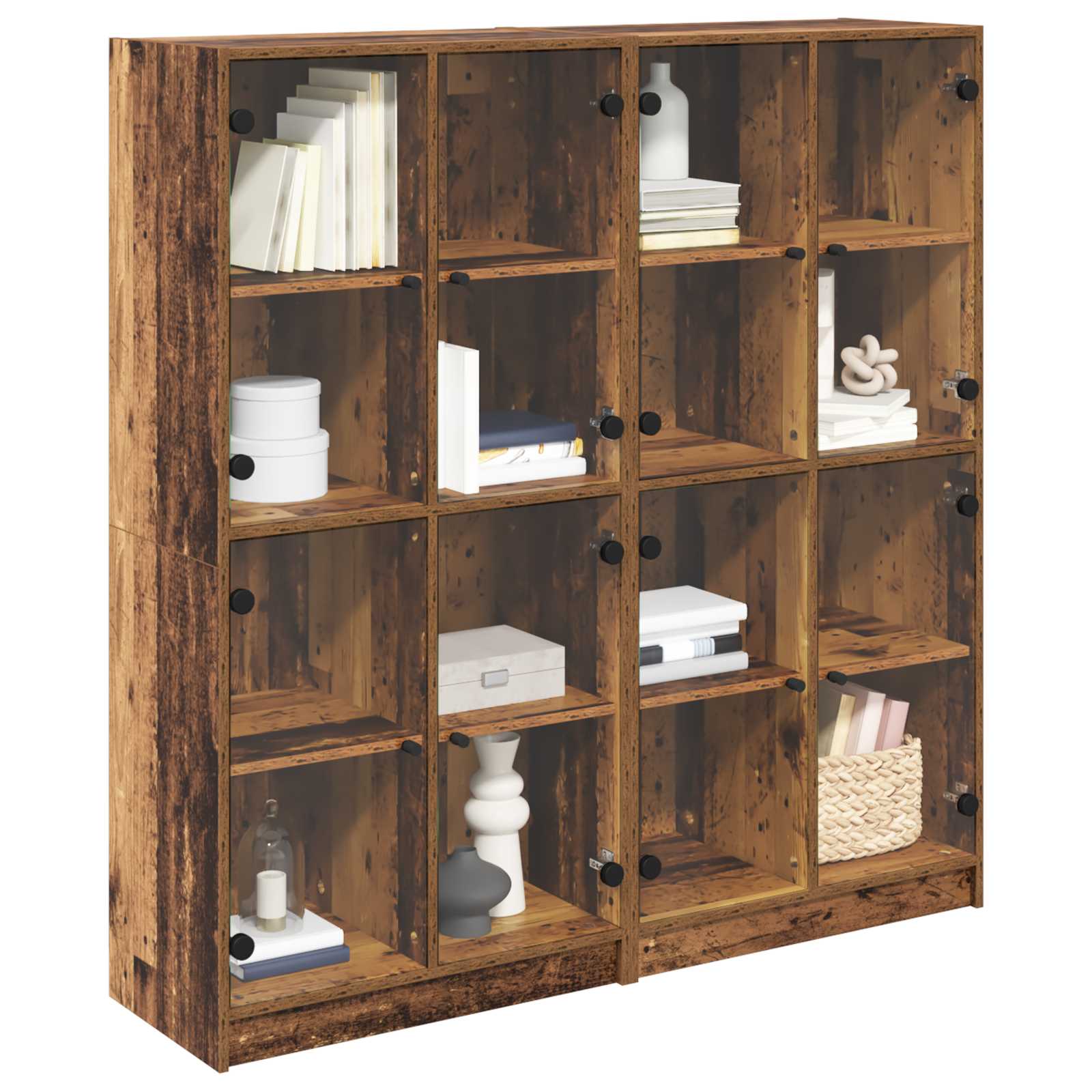 Highboard 2 pcs Παλιό Ξύλο 68 x 37 x 142 εκ Επεξεργασμένο ξύλο - Pakobazaar