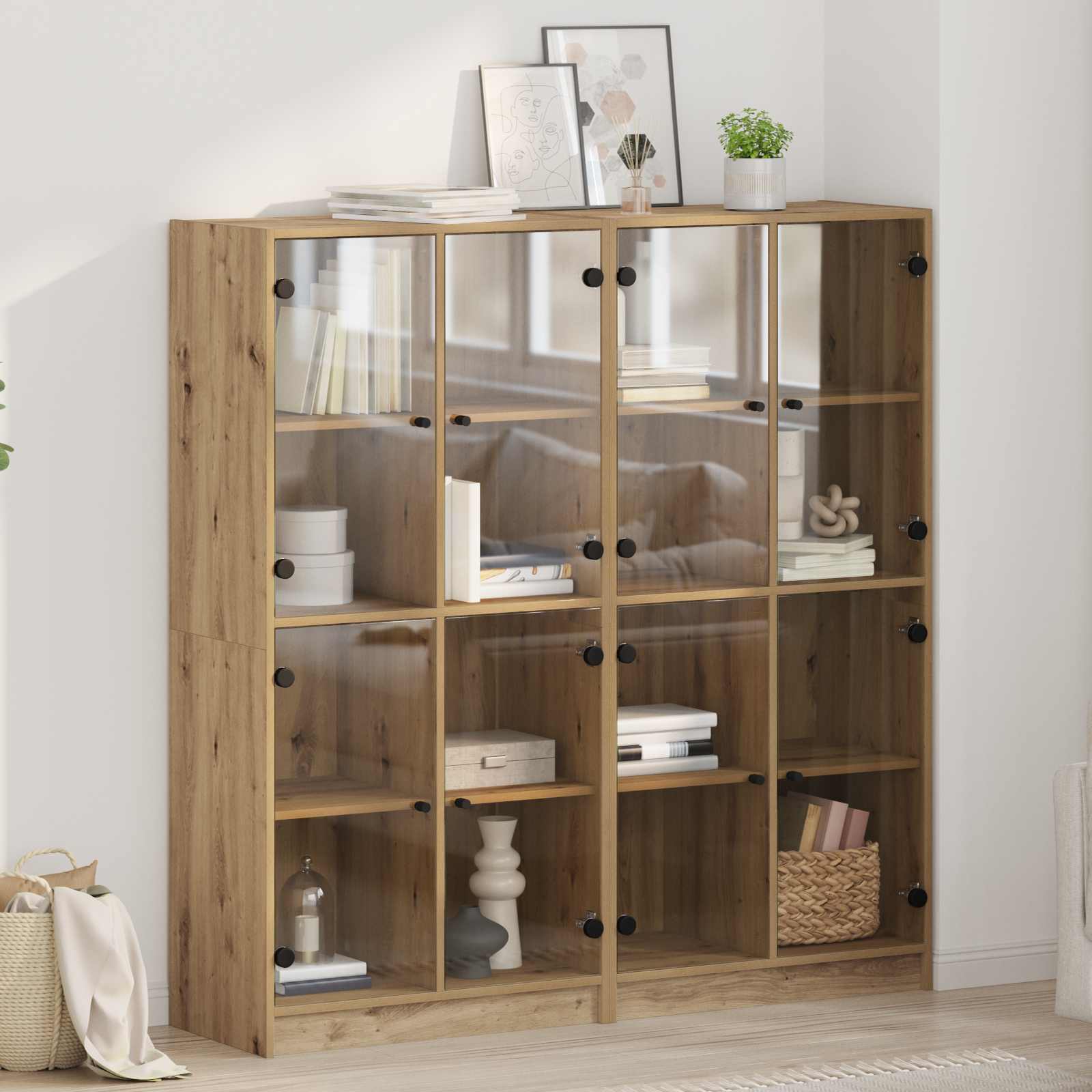 Highboard 2 pcs Artisan Oak 68 x 37 x 142 εκ Επεξεργασμένο ξύλο - Pakobazaar